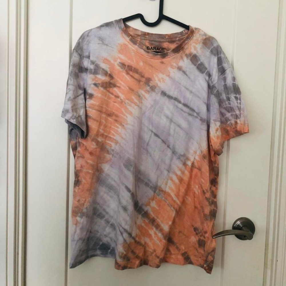 tie dye style garage t-shirt